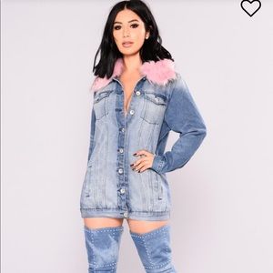Fashion Nova over sized jean jacket.